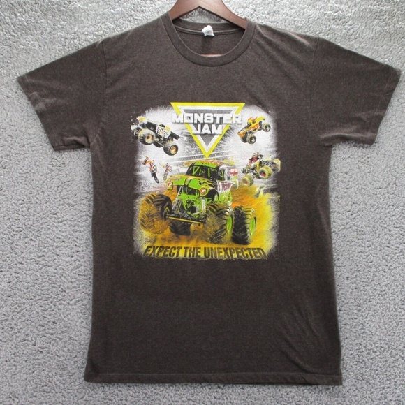 Monster Jam Grave Digger Shirt Adult Medium Heather Gray Pacific - Picture 1 of 9
